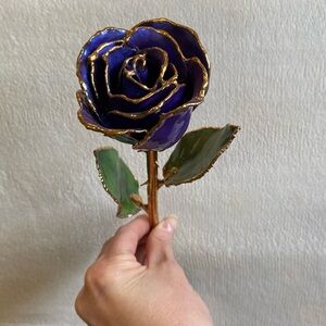 Elegant Purple and Gold Rose Ornament